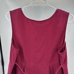 Blair  Burgundy Midi overall Dress jumper embroidered birdhouse L cottage Photo 8