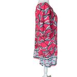 Crown & Ivy Womens Dress Dragonfly Linen Blend Small Pink Blue Off Shoulder EUC Photo 2