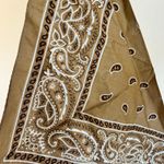 Tan Floral Daisy 100% Cotton Square Wrap Neck Tie Bandana Unisex Western Photo 3