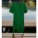 Chic Who What Wear Womens Puff Sleeve Linen Dress W Belt Classic Boho Sweet XS Green Photo 1