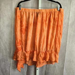 The Goddess Collection Orange Sheer Knee Length Pullon Skirt Plus Size 1X Photo 1