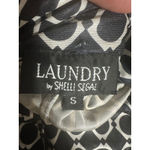 Laundry by Shelli Segal  Black White Geometric Print Long‎ Sleeve Shirt S Photo 4