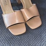 Journee Collection Nude Open Toe Block Heel Slide Sandals Size 8 Square Toe Photo 2