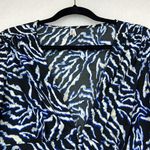 Live 4 Truth ANIMAL PRINT BALLOON PUFF LONG SLEEVES CROPPED BLOUSE Sz Large SMOCKED WAIST Photo 2