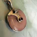 Sterling Silver Rose Quartz, Pearl & Garnet Pendant Necklace Pink Photo 2