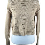 Free People Bell Song Pullover Cable Knit Sandcastle Long Sleeve Sweater Size XS Photo 0