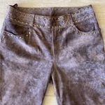 Vintage Brown Suede Leather Pants with Embellishments Size: 8 Photo 2