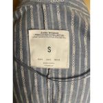 ZARA  Blue Premium Denim Collection Boho Open Front Jacket Size Small Photo 7