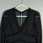 B. Smart B. Smart Long Sleeve V-Neck Ruffle Mini Dress Flowy Semi-Sheer Juniors 5 Photo 2