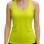 Athleta  Energy Fitness Racerback‎ Tank Top Size L Neon Green Running Athletic Photo 0