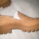BRAND NEW Womens Chunky Platform Felt/Suede Tan Loafers Size 9.5 Photo 4