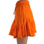 Gab & Kate  Olivaceous Orange Elastic Waist Flowy Flare Mini A-Line Skirt Size S Photo 1
