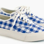 J.crew X Seavees blue gingham canvas sneakers 6 Photo 0