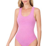 Zenana Outfitters Bodysuit Women Small Sleeveless Solid Fuchsia Pink Basic Layering Casual Photo 0