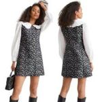 & Other Stories & Other Stories Embroidered Jacquard Mini Dress with Contrasting Cotton Sleeves Photo 11