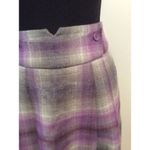 Chadwick's NWOT Vintage Tartan Skirt Wool Blend 6 Pleated Pockets Purple Gray Photo 2