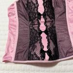 Victoria's Secret Victoria’s Secret Corset Style Tank Top Sz M Medium Pink With Black Lace Photo 6