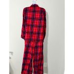 Victoria's Secret  Plaid Flannel Pajama Set Long Sleeve Pants Red Purple Sparkle Photo 3