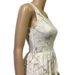 Just Ginger Cream Lace Overlay Skater Exposed Zipper Sleeveless Mini Dress M White Size undefined Photo 5