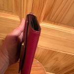 Treesje Burgundy/Deep Red Leather Clutch with Chain Strap Photo 7