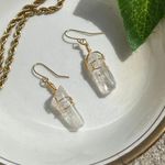 Handmade Clear Quartz Wire Wrapped Earrings Photo 0