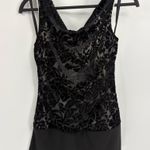 Y2K vintage White House Black Market Gray Velvet Burnout Tank haulter Top xs Photo 0