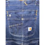 Carhartt  Denim‎ Overalls Womens L Relaxed Fit Workwear Utility Bib Blue Jeans Photo 3
