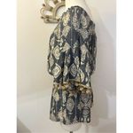 Raga  Anthropologie Gray Pom Pom Sleeve Printed Romper S Photo 1