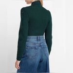 EXPRESS Emerald Green Ribbed V Neck Sweater Size L Photo 1