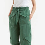 Ganni  Paper Bag Waist Cargo Pants in Myrtle Size 38 US 6 Photo 0