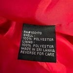 Sandro  cherry red fleece belted jacket with plaid hood and cuffs. Size M EUC Photo 10