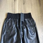 Kendall + Kylie NEW  Size Large Black Vegan Leather High Rise Jogger Pants Q703 Photo 2