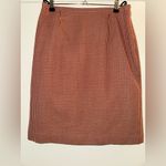 Ann Taylor Houndstooth Skirt Red Pattern Holiday Brown Lined Wool Tweed 8 Photo 1