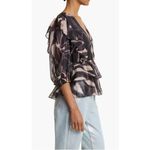 Ted Baker Jamyna Metallic Abstract Floral Blouse Size 6 Photo 3