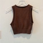 Reformation  Norma Cotton Knit Tank in Chestnut size XS Cropped‎ Photo 3