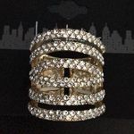 Nicole Miller New  6 Row Crystals Ring Adjustablele Photo 0