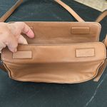 Banana Republic Genuine Leather Saddle Bag Crossbody  Canvas Lined Magnetic Close Photo 3