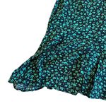 ZARA  Green Black Floral Print Dress Long Sleeve Mini Length Size XS Women's Photo 8
