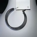 Gunmetal Diamond Cut Triple Braided Hoop Black Photo 3