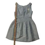 YA Los Angeles LA Dress Fit & Flare Small Metallic Silver Holiday BROKEN ZIP Photo 2