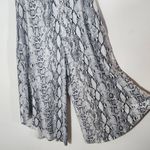 Entro  Gray and Black Snakeskin Cropped Jumpsuit with Wide Legs Size Small Photo 6