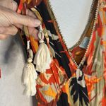 True Destinations Resort Mini Dress Vacation Hawaiian Empire Gold Studs Tropical Orange Size M Photo 1