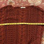moon&madison Rust Orange Crochet Sweater Photo 6