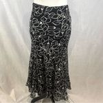 CHAPS  Ralph Lauren flowy black and white sheer layered maxi skirt size large Photo 4