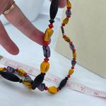 Vintage 80’s glass and acrylic tribal bright fun necklace Yellow Photo 4