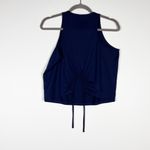 Spanx Butter Keyhole Crew Neck Sleeveless Athletic Tank Tank Dark Storm Blue S Photo 3