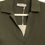 Everlane The Knit Polo Dress Collared Ribbed Short-Sleeve Midi olive new large Photo 6