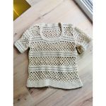 Vintage Boho Crocheted Top Cream Size Medium Handmade Cotton Soft girl Photo 1