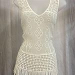 a.n.a  Cream Crochet Fringe Tank Top Photo 0