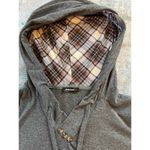 Altelime Gray Brown Plaid Lightweight Hooded Pullover Medium Gray Photo 6